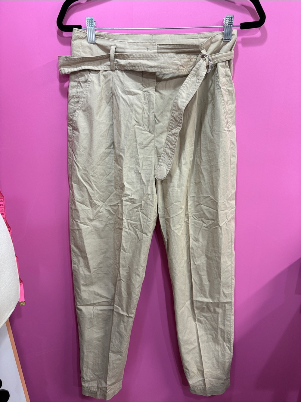 AKRIS PUNTO Belted Pleated Pants Tan - Picture 2 of 6